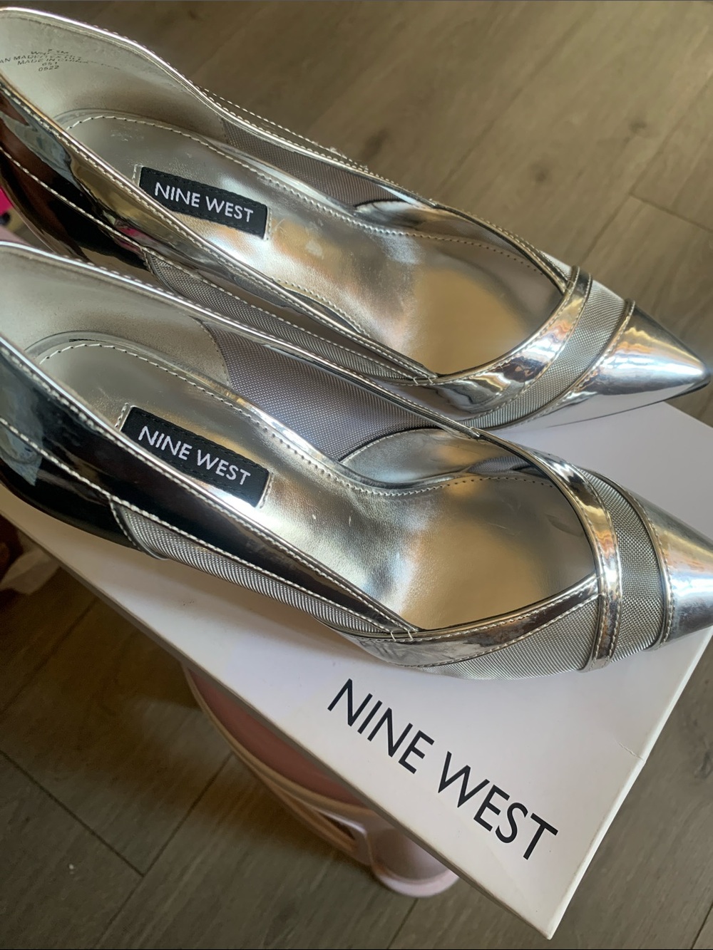 Nine West Metallic Silver Pointed-Toe Pumps - Picture 5 of 7
